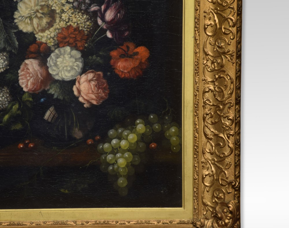 Oil on canvas still life of flowers View III
