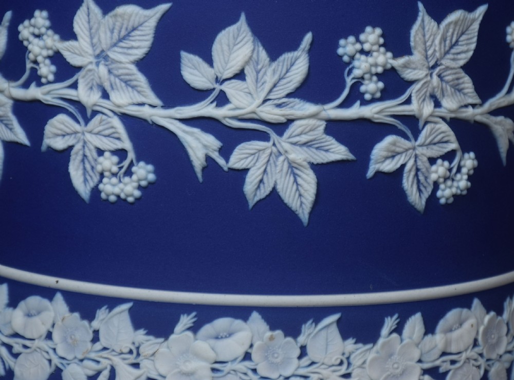 Wedgwood blue and white jasperware cheese dish View III