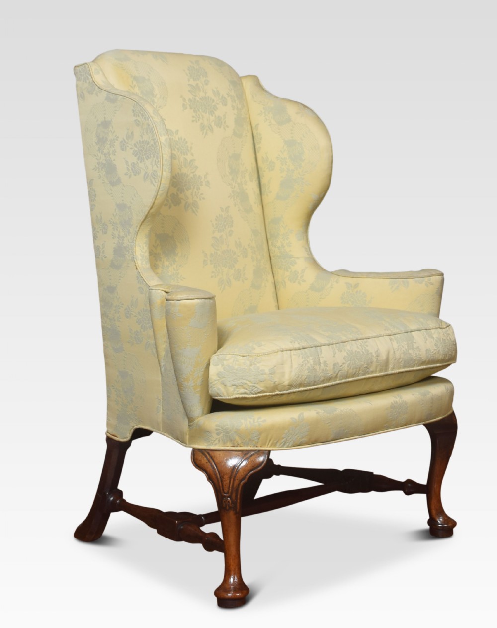 Queen Anne style wing armchair