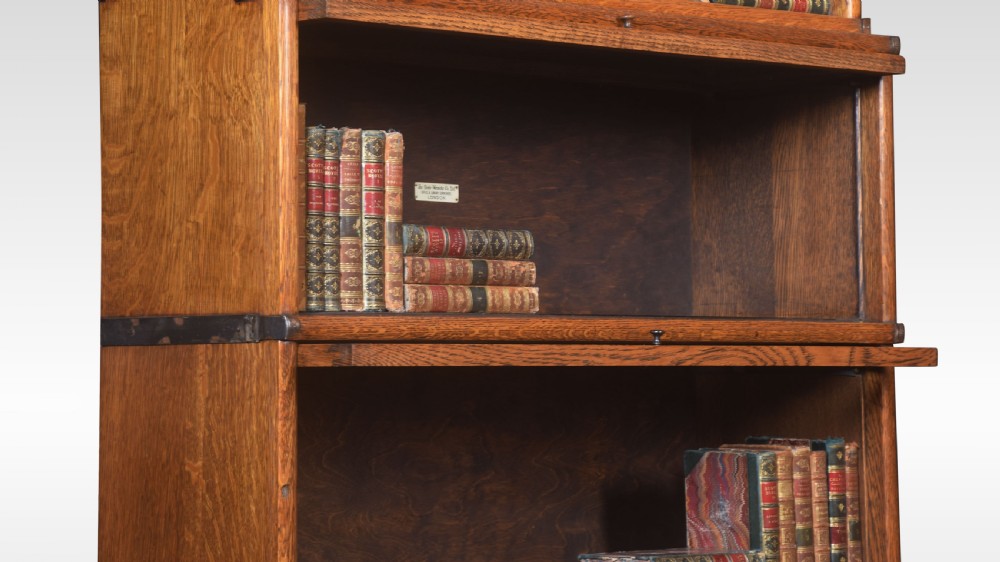 Pair Oak globe Wernicke six section bookcases View V