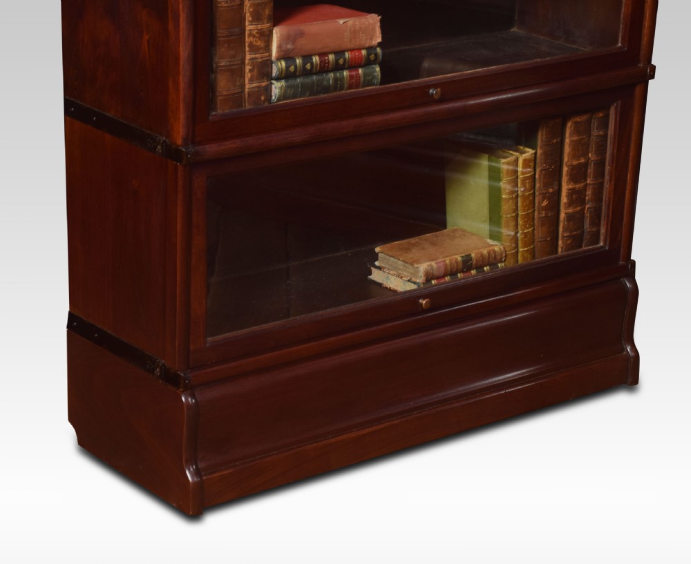 Pair of mahogany globe Wernicke six section bookcases View II