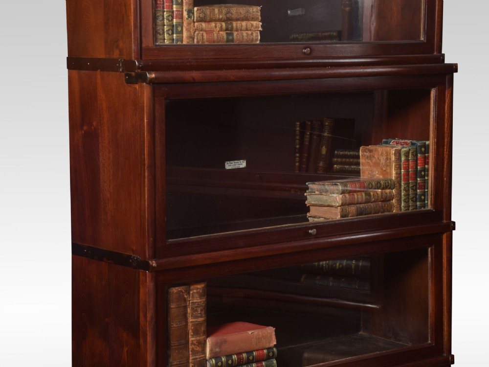 Pair of mahogany globe Wernicke six section bookcases View V