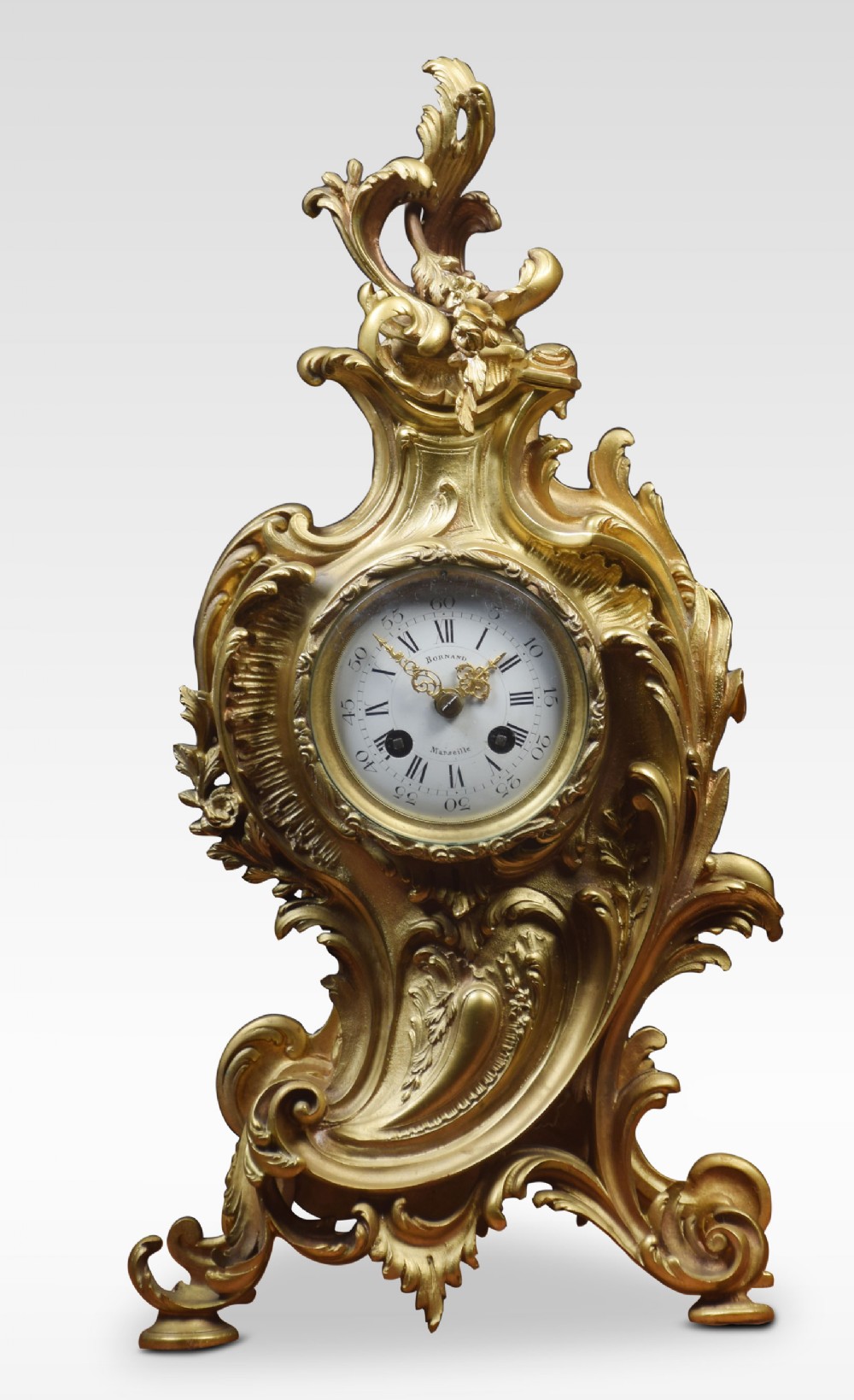 French gilt metal mantel clock