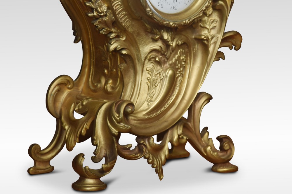 French gilt metal mantel clock View IV