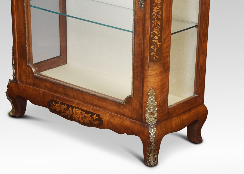 Pair of figured walnut inlaid pier cabinets View VI
