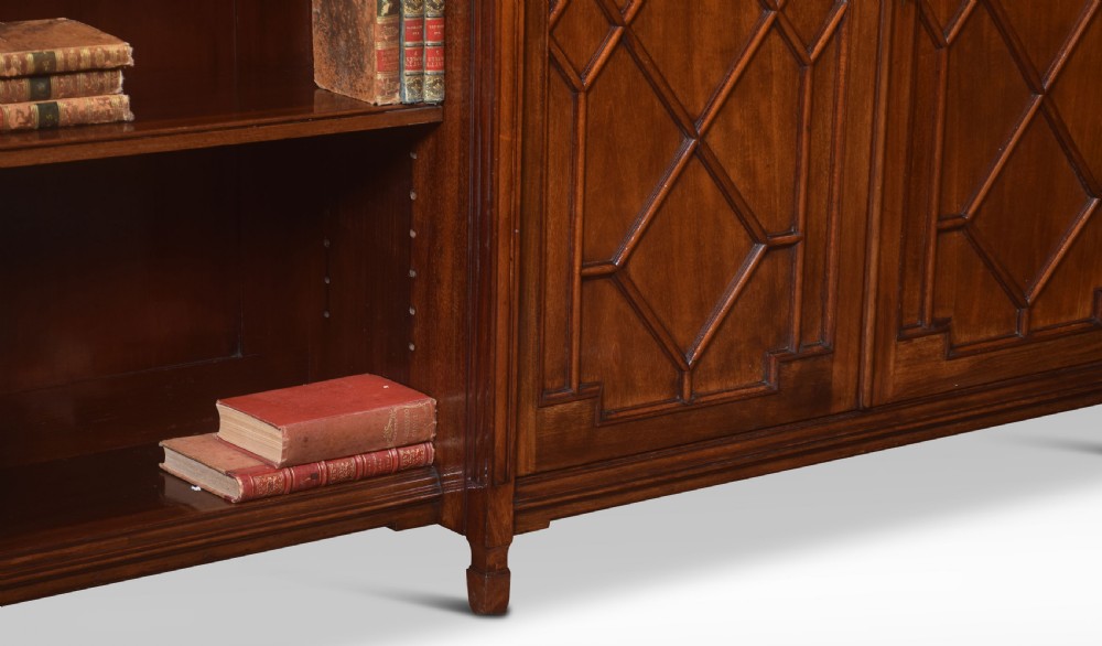 Large mahogany breakfront bookcase View IV