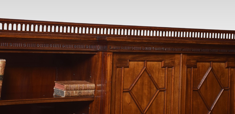 Large mahogany breakfront bookcase View VIII