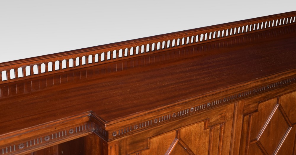 Large mahogany breakfront bookcase View IX