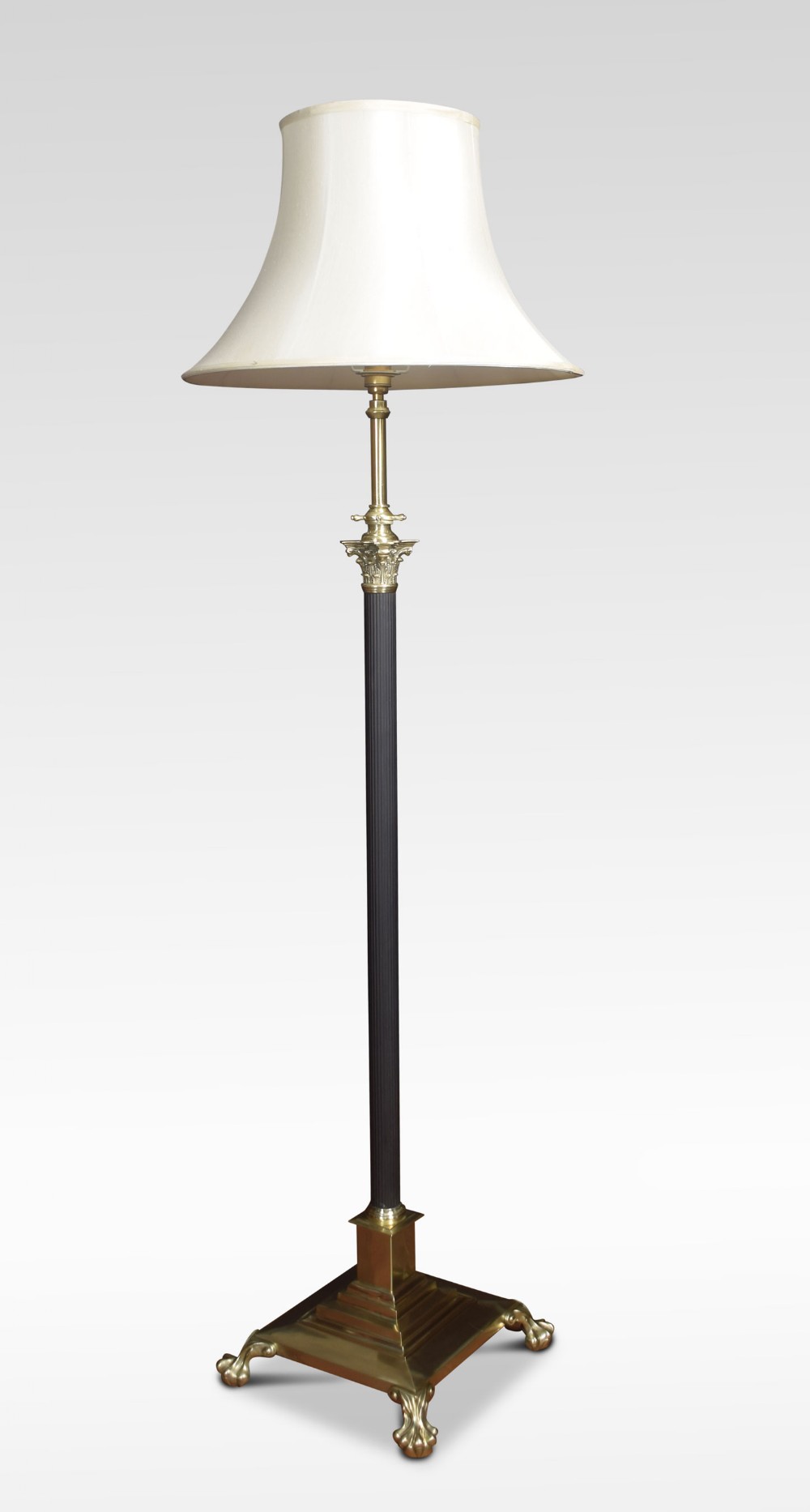 Very large brass standard lamp