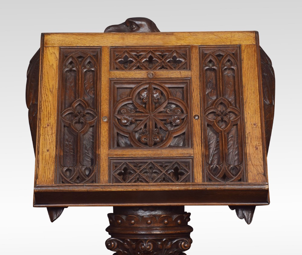 Carved oak lectern View III
