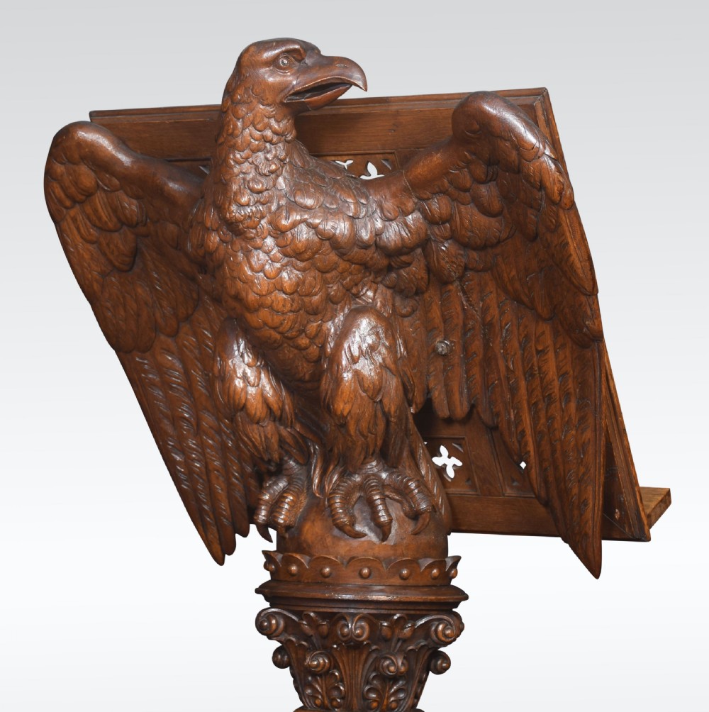 Carved oak lectern View X