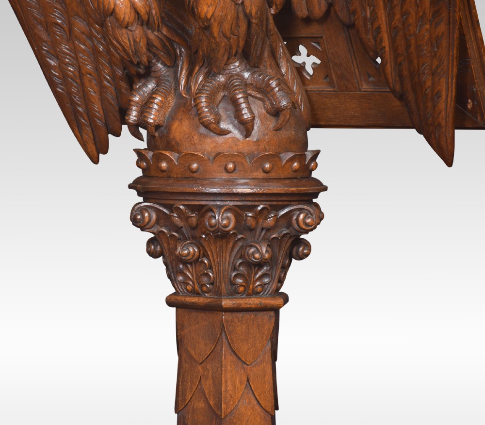 Carved oak lectern View XI