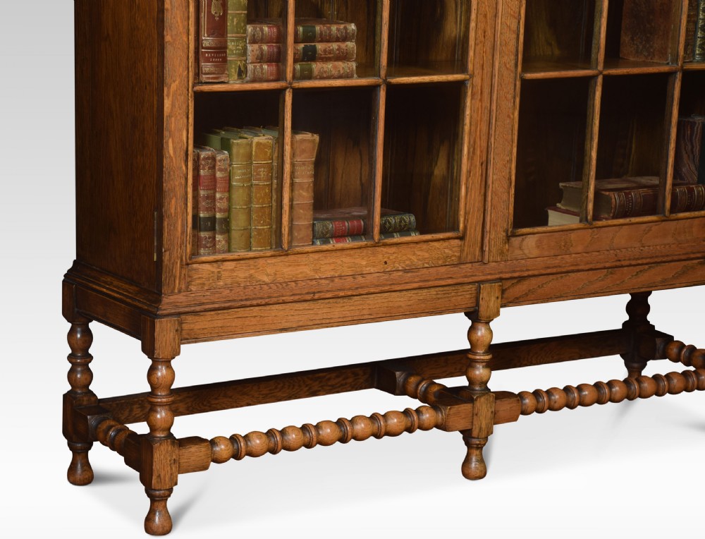 Oak two door bookcase View II