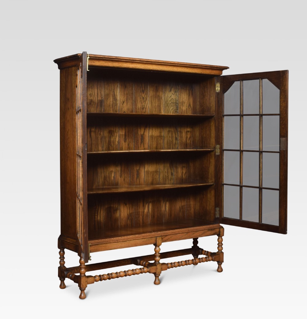 Oak two door bookcase View V