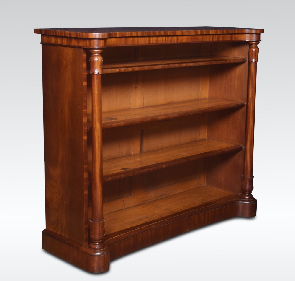 Mahogany open bookcase View II