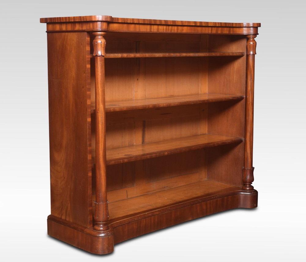 Mahogany open bookcase View III