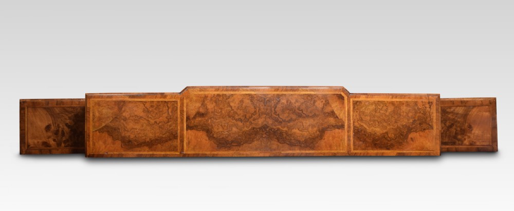 Burr walnut breakfront open bookcase View IX