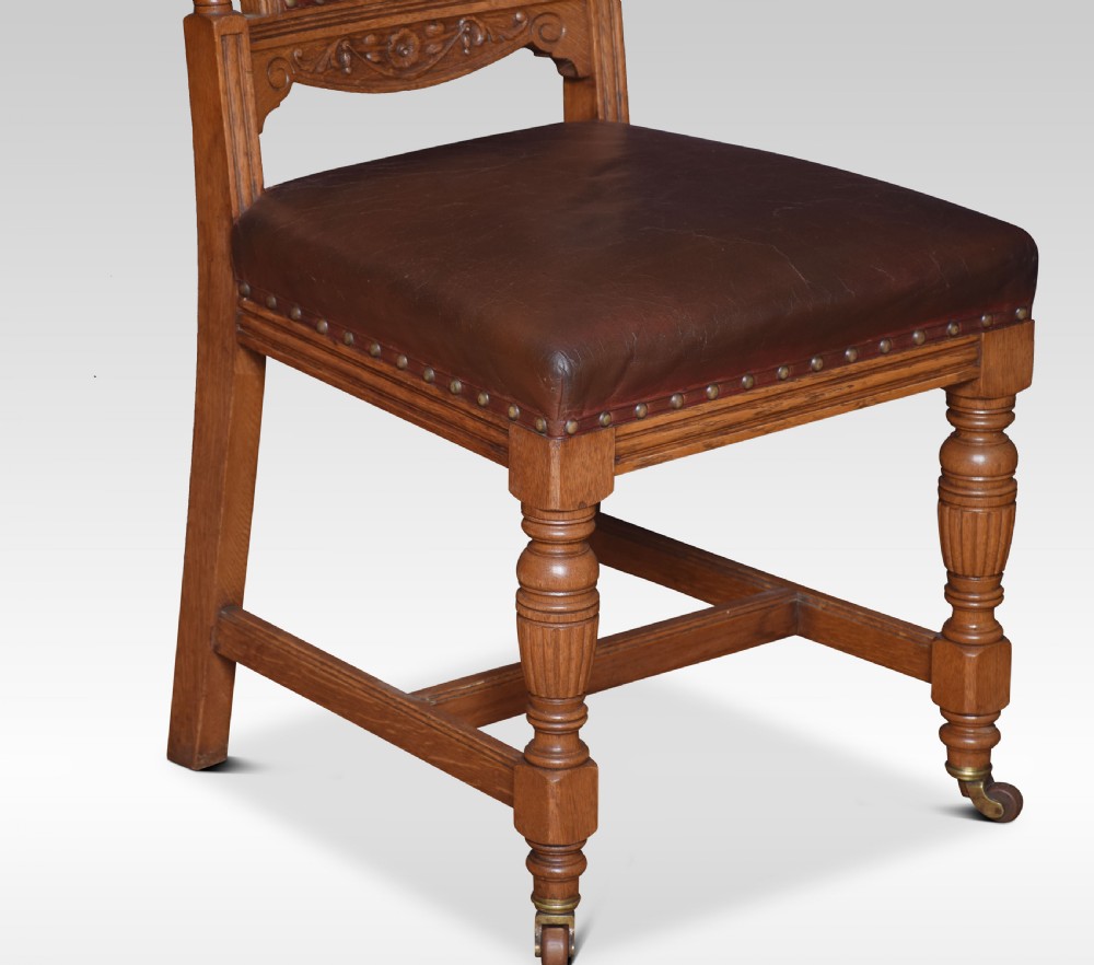 Set of Ten oak dining chairs View V