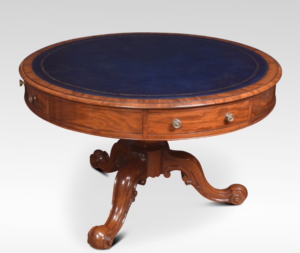 19th century mahogany drum table View IV
