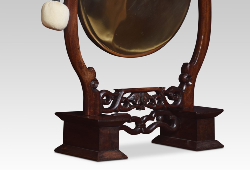 Chinese hardwood framed dinner gong View IV