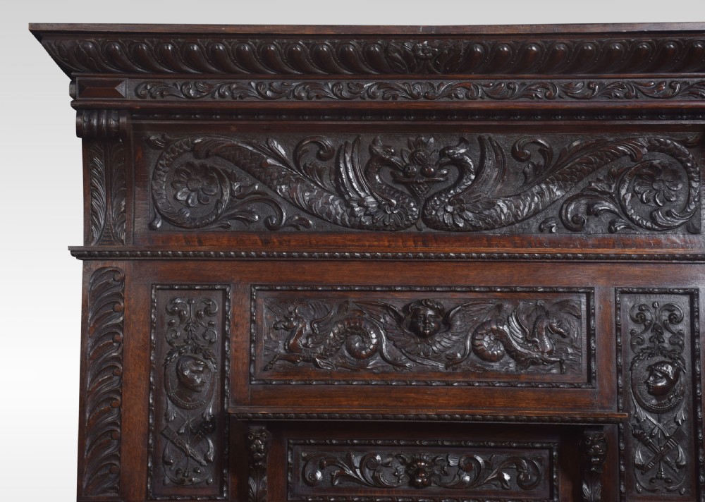 Carved oak fire surround View II