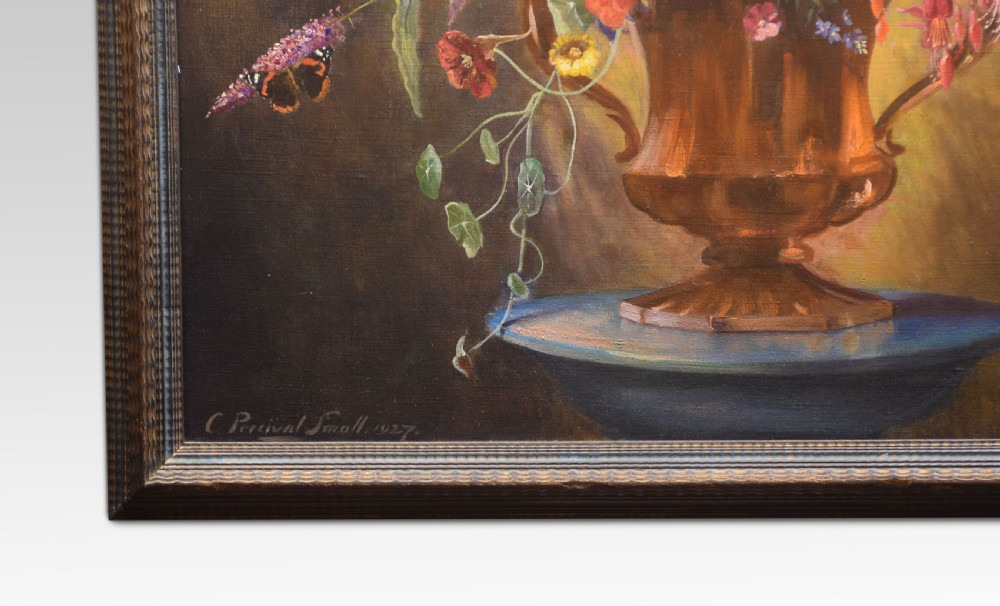Oil on canvas depicting still life of flowers View III