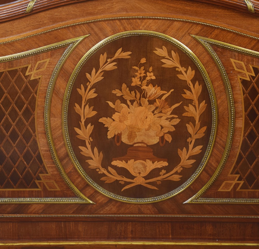 Mahogany marquetry inlaid double bed View II