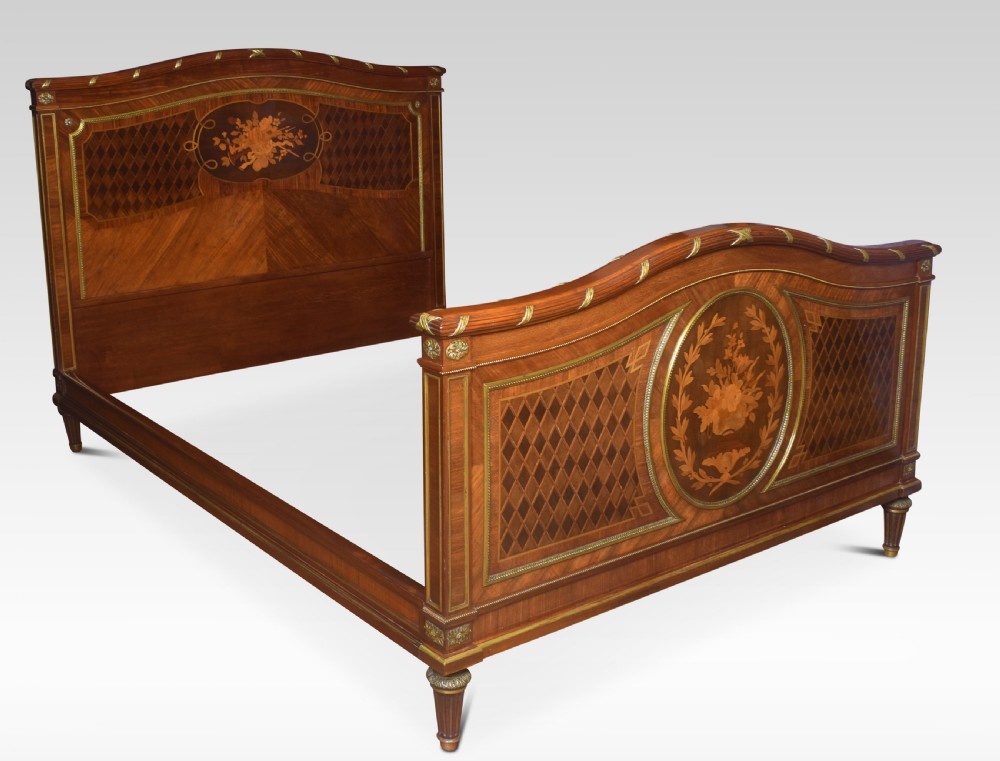 Mahogany marquetry inlaid double bed View IV