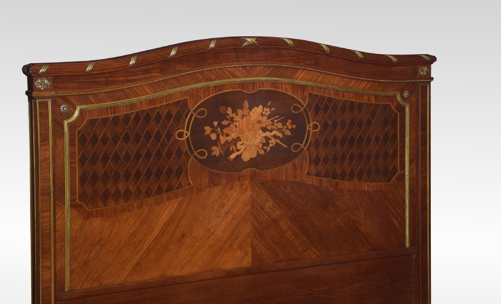 Mahogany marquetry inlaid double bed View VI