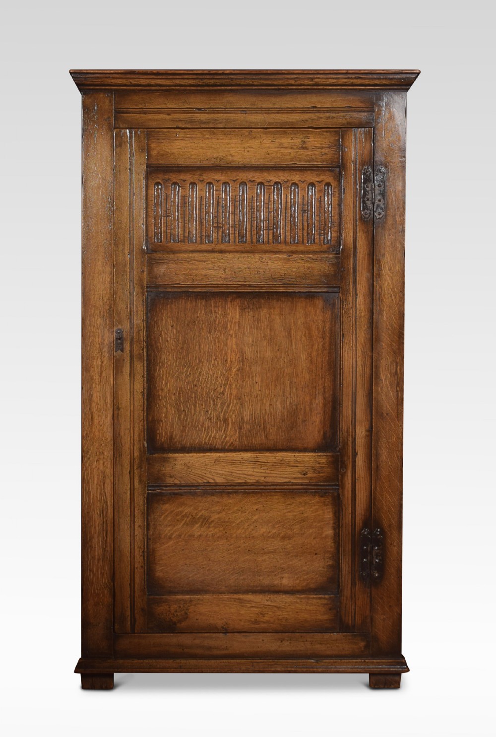 Carved oak hall robe