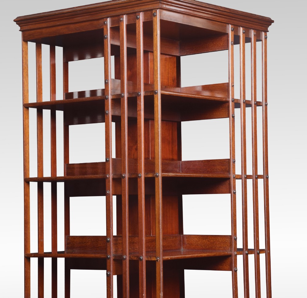 Very large mahogany revolving bookcase View VI