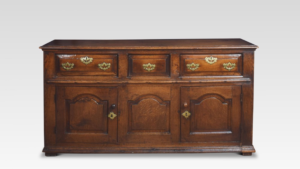 Oak three drawer dresser base View II