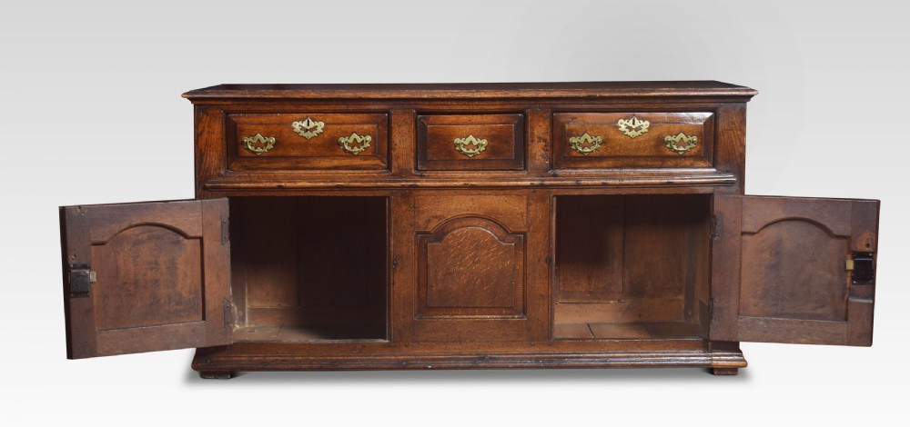 Oak three drawer dresser base View IV