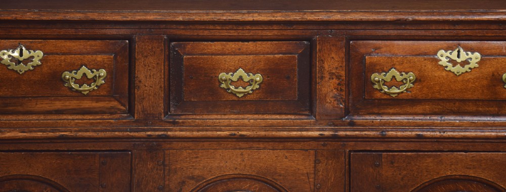 Oak three drawer dresser base View VII