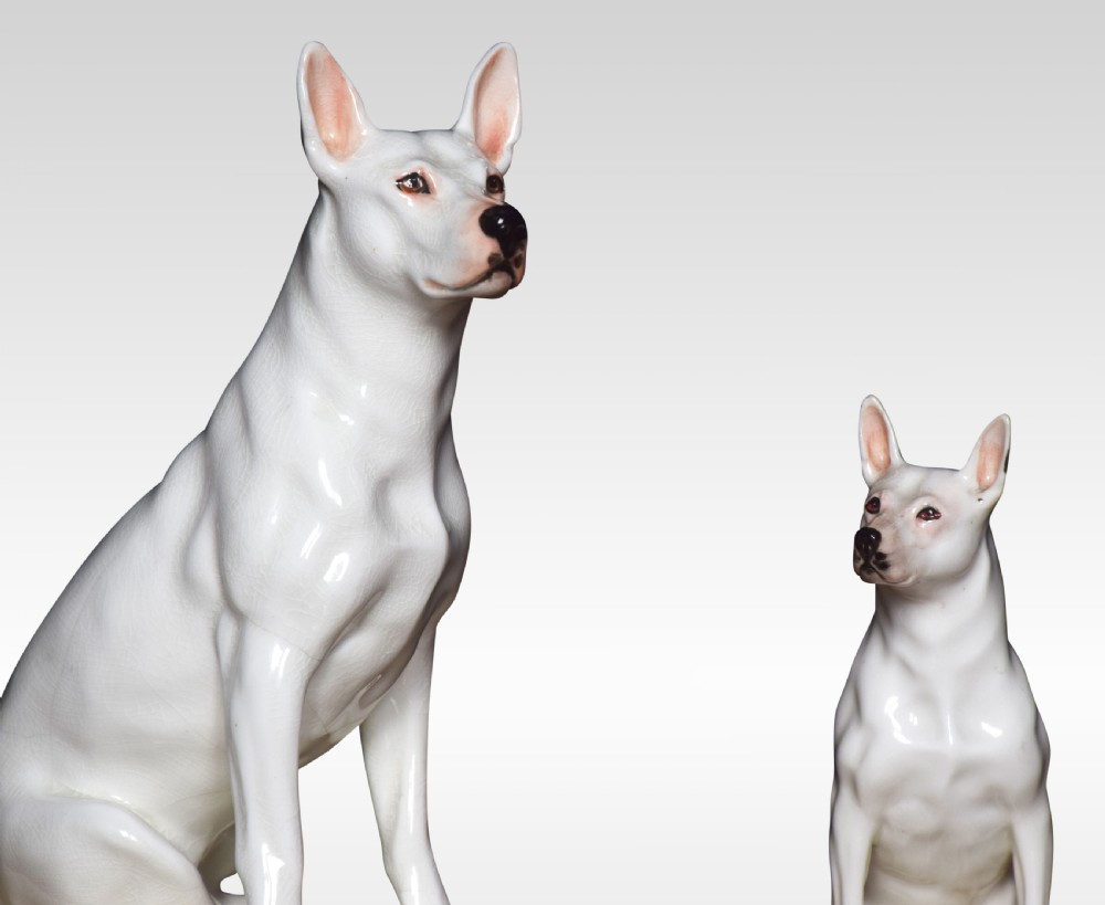 Pair of rare royal Worcester bull terrier View II