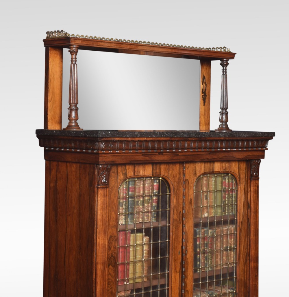 19th Century rosewood two door chiffonier View X