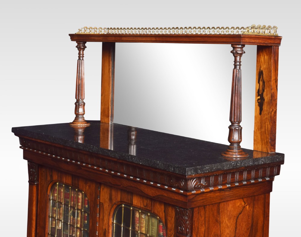 19th Century rosewood two door chiffonier View XI