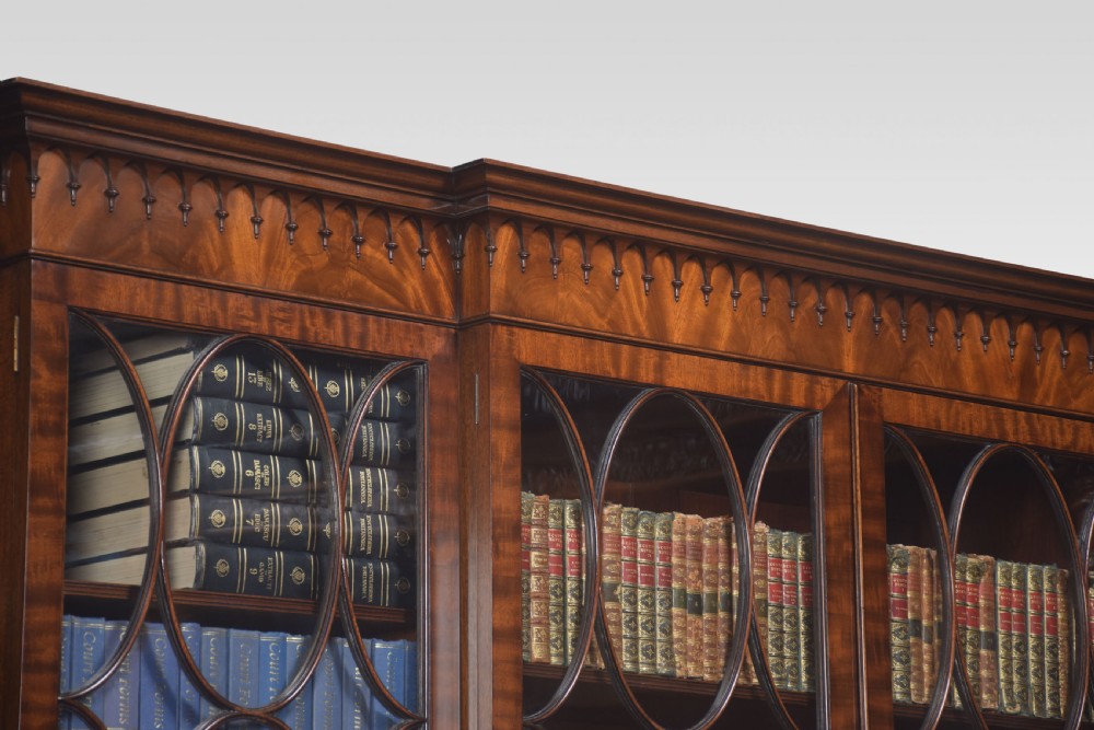 Chippendale Revival mahogany four door breakfront bookcase View XII