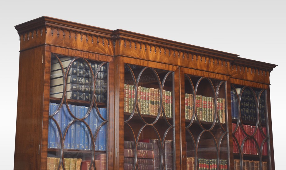Chippendale Revival mahogany four door breakfront bookcase View XIV