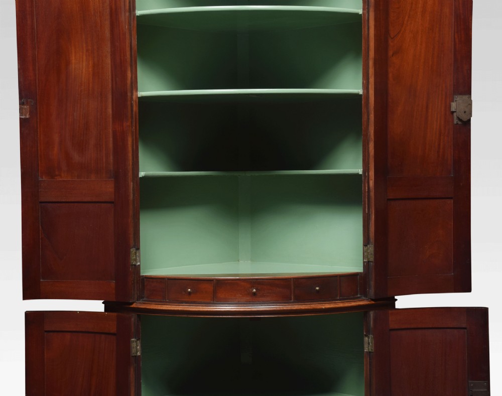 George III mahogany floor standing Corner Cabinet View V