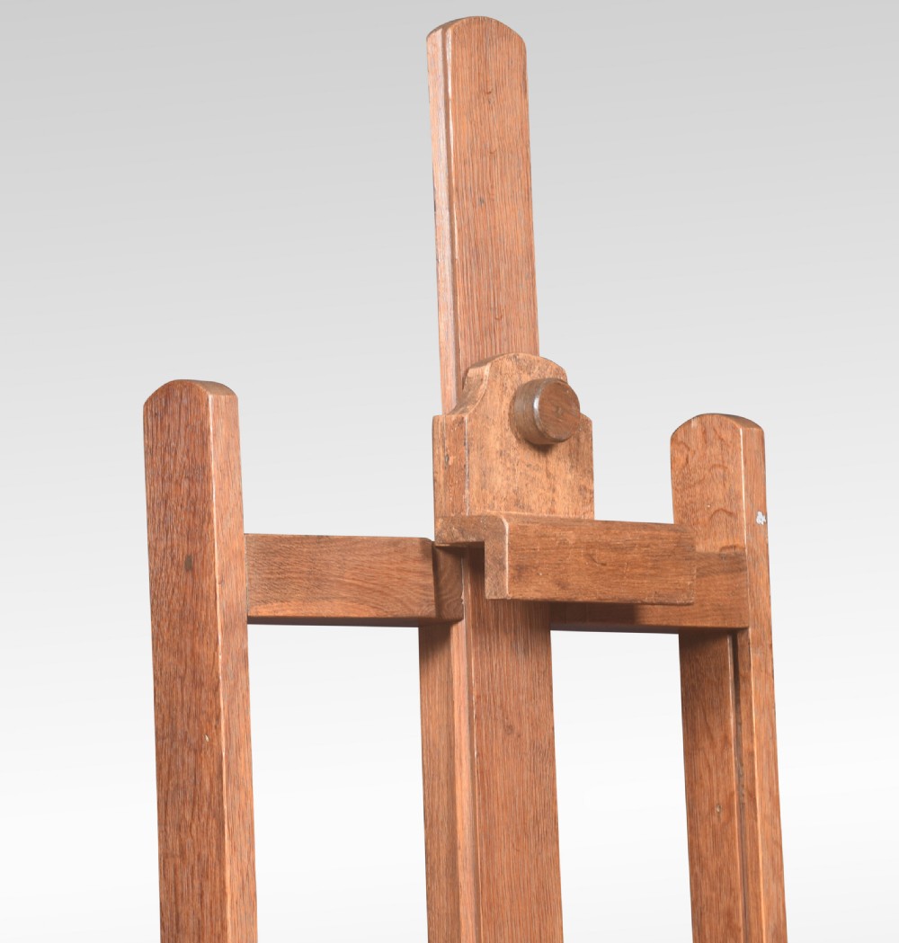 Oak artist’s adjustable studio easel View II
