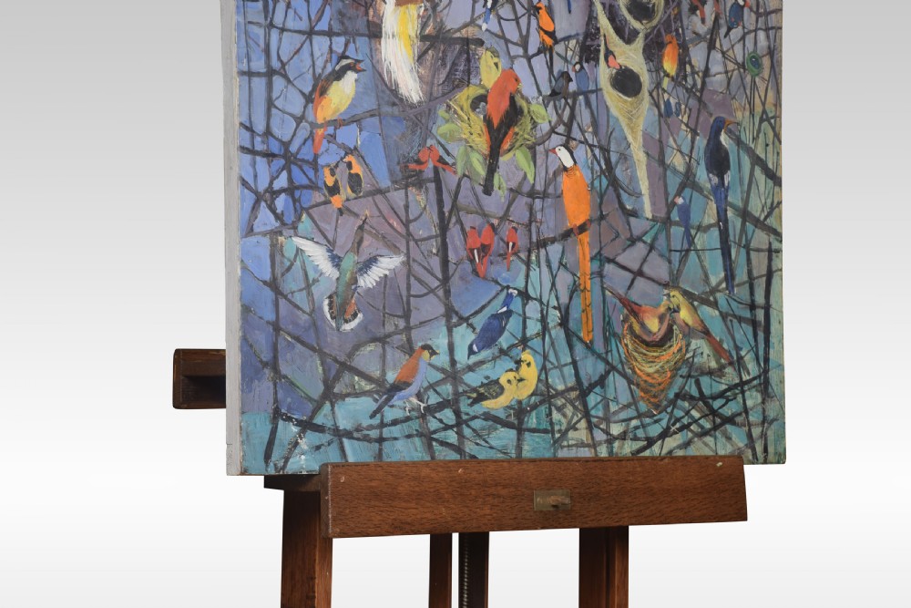 Oak artist’s adjustable studio easel View VII