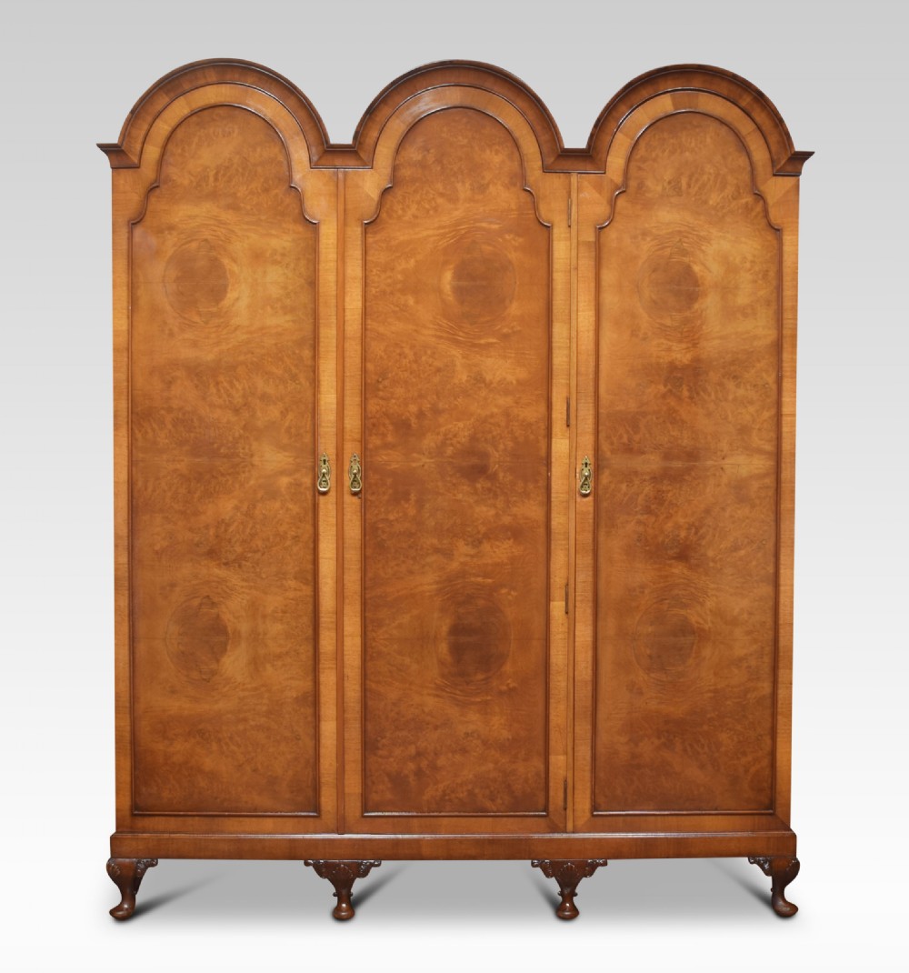Walnut three door wardrobe