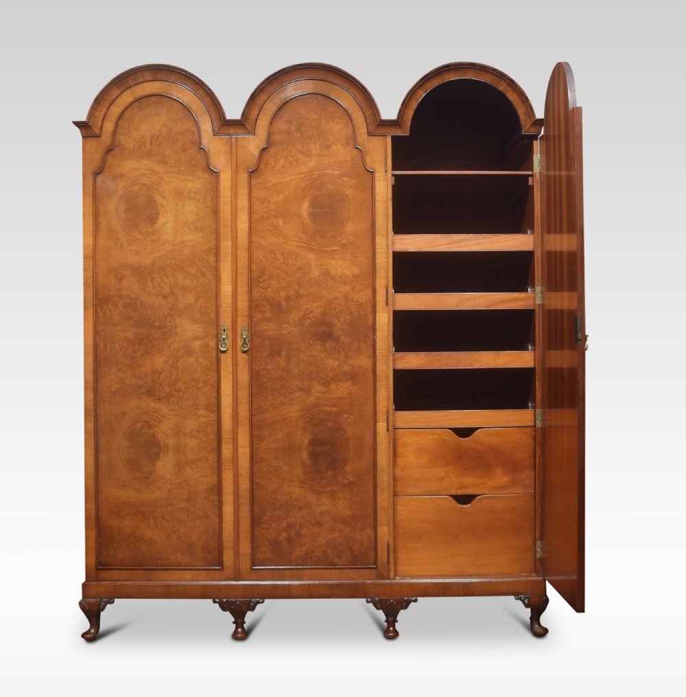 Walnut three door wardrobe View II