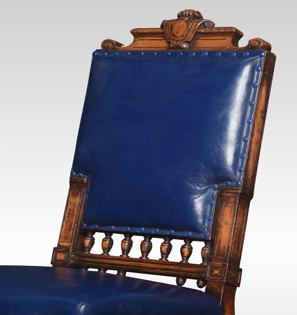Pair of leather upholstered office chairs View VI