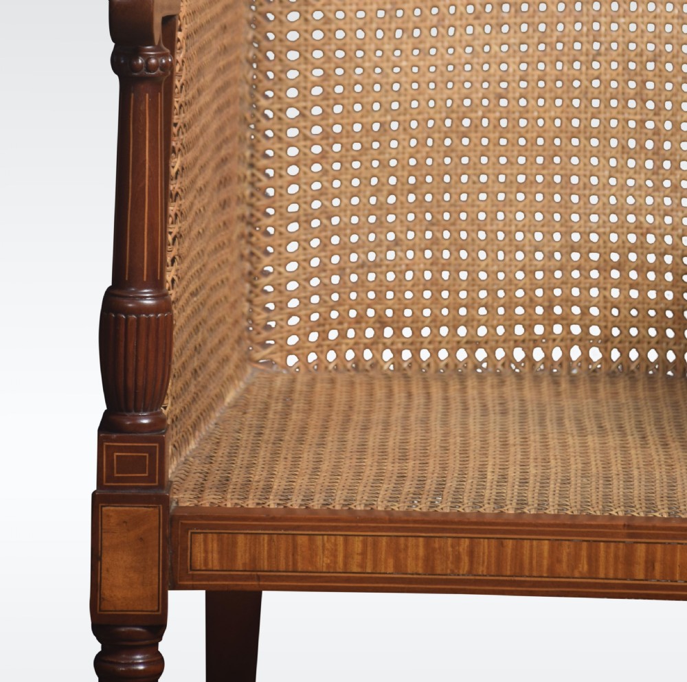 Mahogany and satinwood inlaid bergere armchair View VI