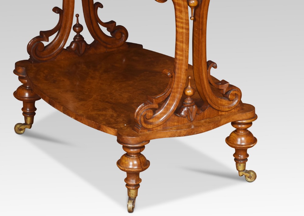 Walnut three tier drinks trolley View V