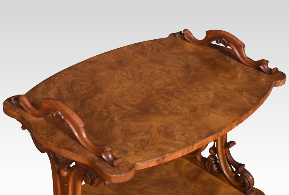 Walnut three tier drinks trolley View VIII