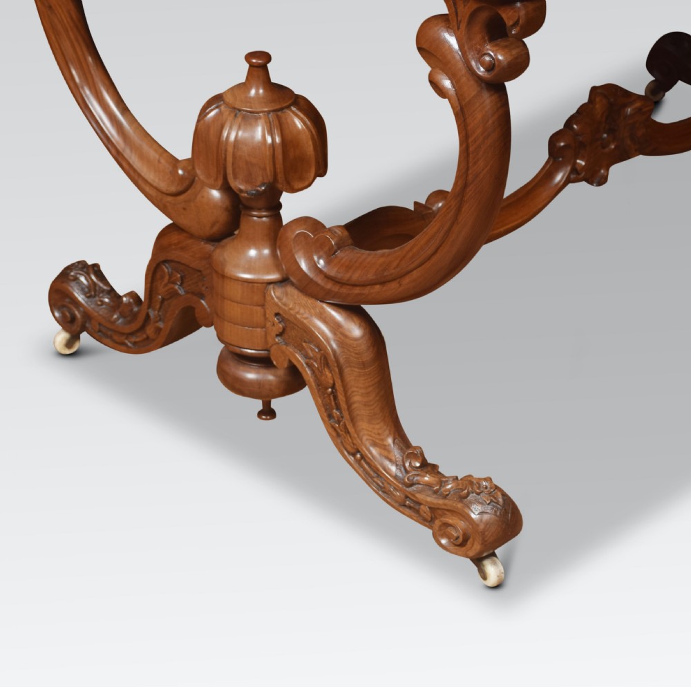 Burr walnut center table View VI