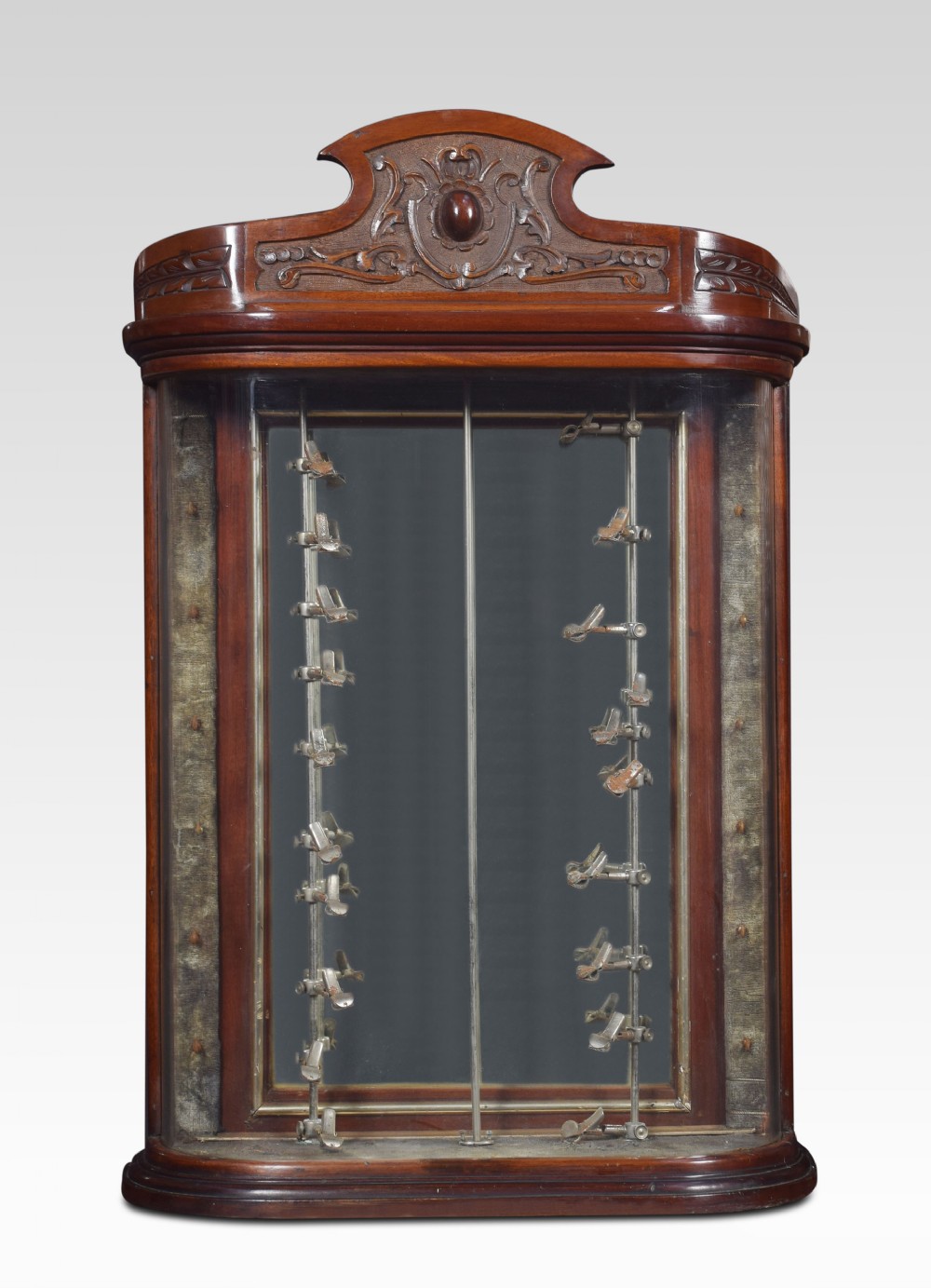 Bow fronted glass pipe display  cabinet